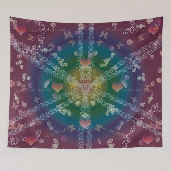 Item preview, Flowers, butterflies and hearts print. Came. Zen designed and sold by Zoraida Olvera.