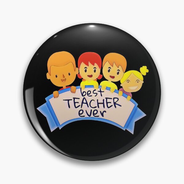 Item preview, best teacher ever. cute pupils holding a banner designed and sold by doctors-apparel.