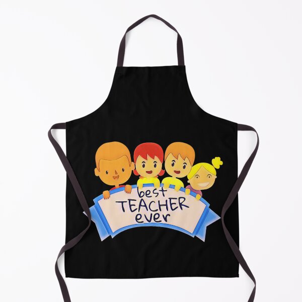 Item preview, best teacher ever. cute pupils holding a banner designed and sold by doctors-apparel.