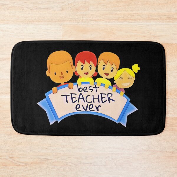 Item preview, best teacher ever. cute pupils holding a banner designed and sold by doctors-apparel.