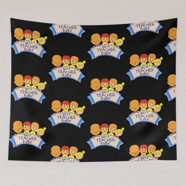 Item preview, best teacher ever. cute pupils holding a banner designed and sold by doctors-apparel.