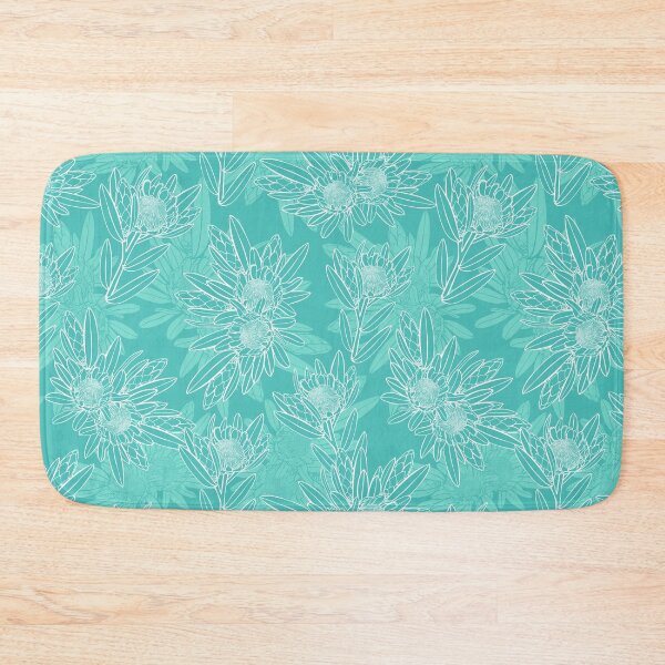 Item preview, Protea Garden - Teal and White designed and sold by Sketchbook Designs.