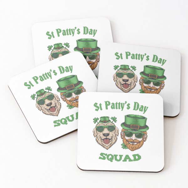 Item preview, Saint Patty's Day Cute Party Animals Happy Dog Lucky Leprechaun Party Squad designed and sold by RKA-Products.