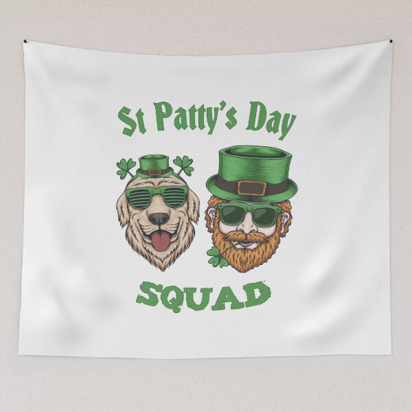 Item preview, Saint Patty's Day Cute Party Animals Happy Dog Lucky Leprechaun Party Squad designed and sold by RKA-Products.