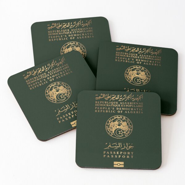 Passeport Algérien v3 Dessous de verre (lot de 4)