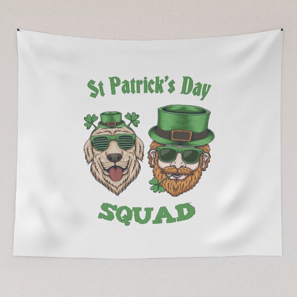 Item preview, Saint Patty's Day Cute Party Animals Happy Dog Lucky Leprechaun Party Squad designed and sold by RKA-Products.