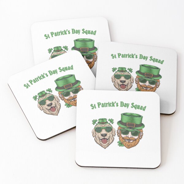 Item preview, Saint Patty's Day Cute Party Animals Happy Dog Lucky Leprechaun Party Squad designed and sold by RKA-Products.