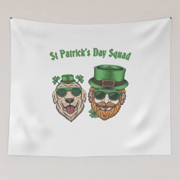 Item preview, Saint Patty's Day Cute Party Animals Happy Dog Lucky Leprechaun Party Squad designed and sold by RKA-Products.