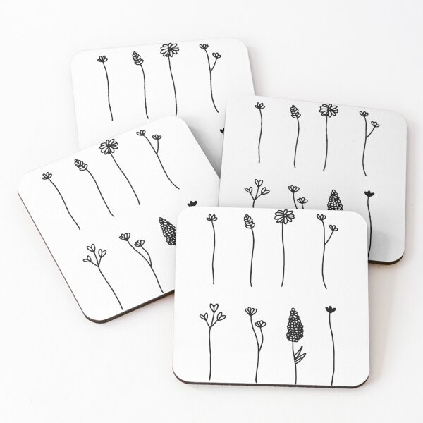 Item preview, Tall white and black flowers sticker pack designed and sold by megan1007.