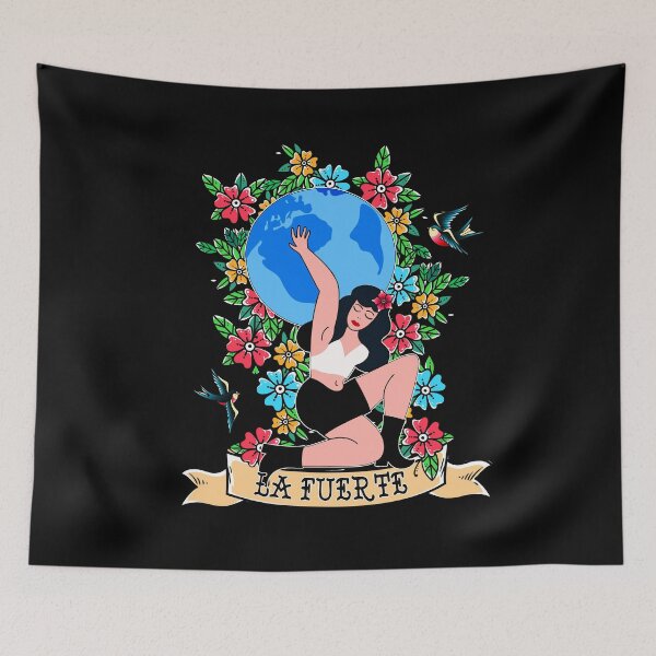 Item preview, La Fuerte Beautiful Floral Inspirational Strong Mexican Mujer Latina designed and sold by Socami.