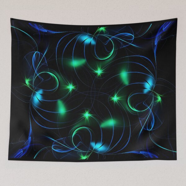 Artikelvorschau, Psytrance Design - Psychedelisches Flammenfraktal - Blaugrüner Spirograph entworfen und verkauft von JordanHolmes.