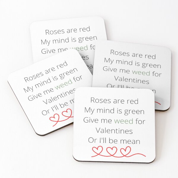 Artikelvorschau, Rosen sind rot, gib mir Gras zum Valentinstag. Kiffer Valentinstag entworfen und verkauft von AlfaEcho.