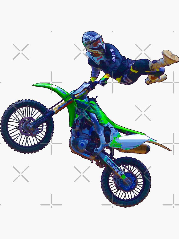 Motocross Dirt Bike Stunt Rider Sticker