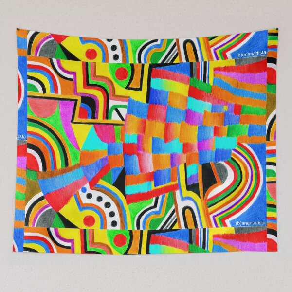 Item preview, Campi di gioia nel mio cuore (colorful abstract art) designed and sold by (b)ananartista SBUFF.