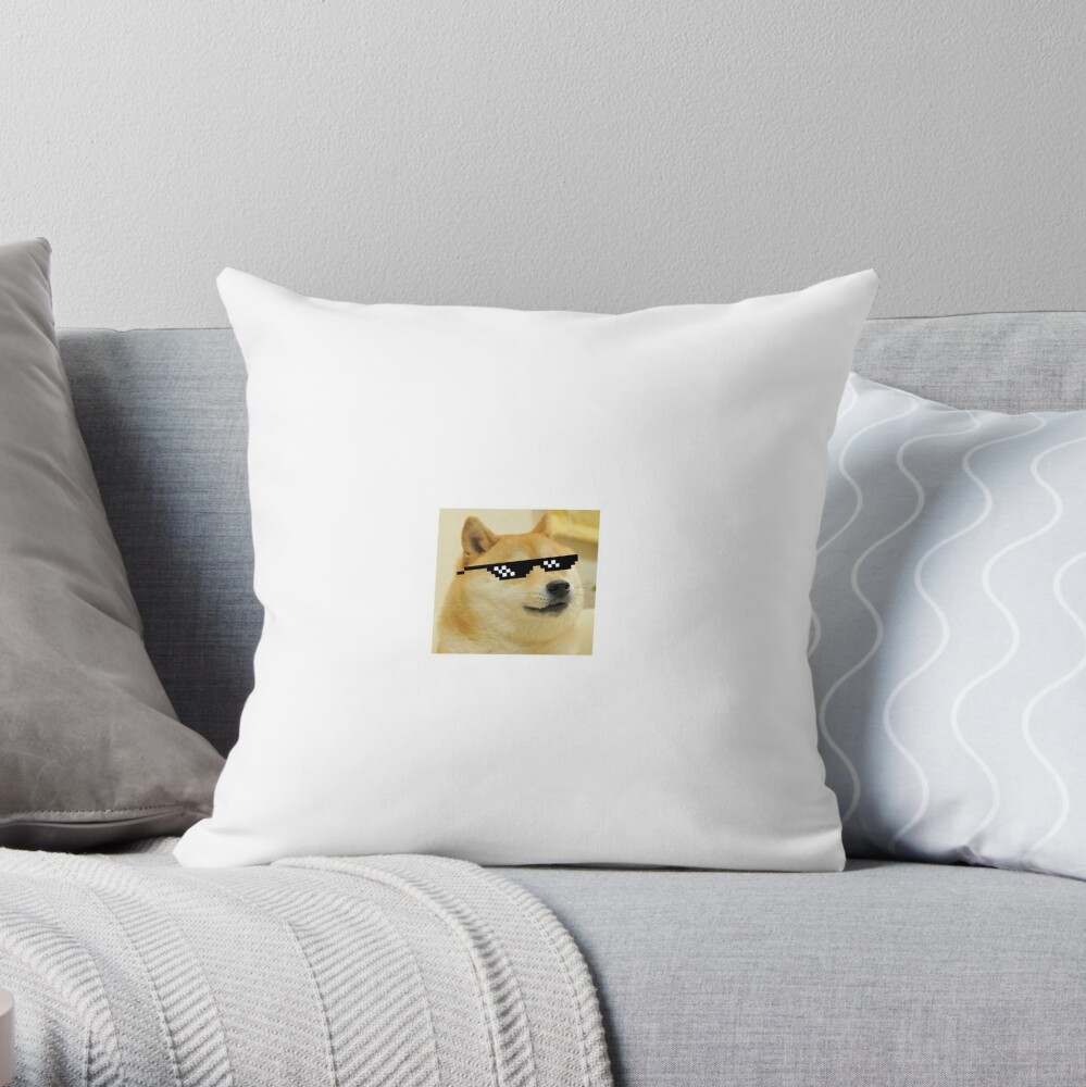 Dank Doge Throw Pillow By Dankmemesters Redbubble - roblox dank pillows cushions redbubble