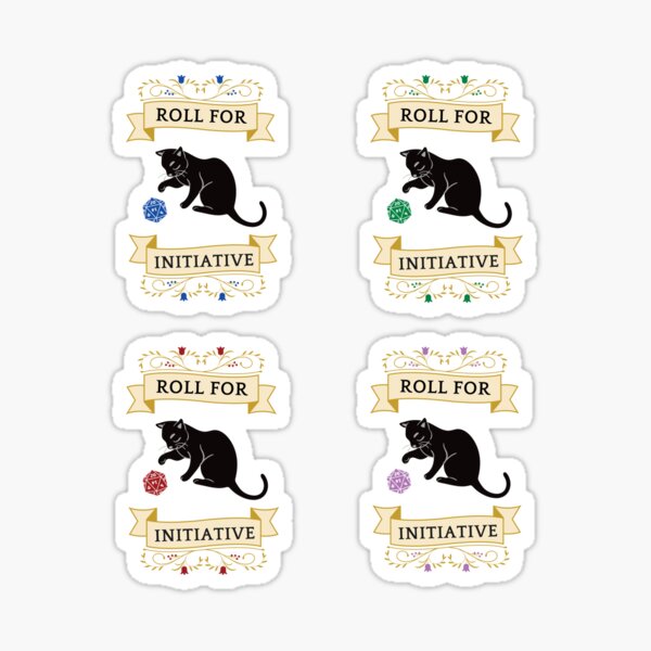 Item preview, Roll for Initiative Cat (pack) designed and sold by CynicalDesigned.