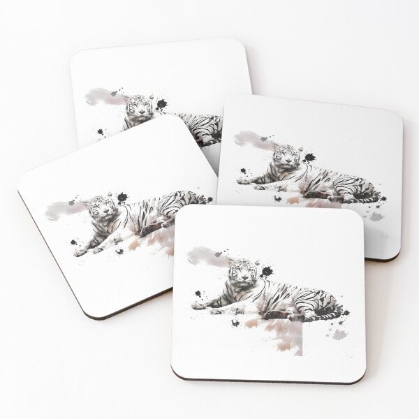 Item preview, Rare white tiger in watercolor designed and sold by KAFDESIGN.