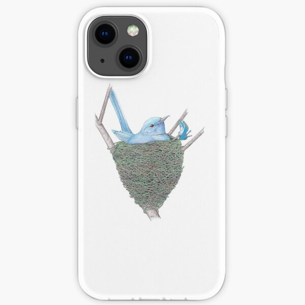 Pale Blue Flycatcher reclining in high heels iPhone Soft Case