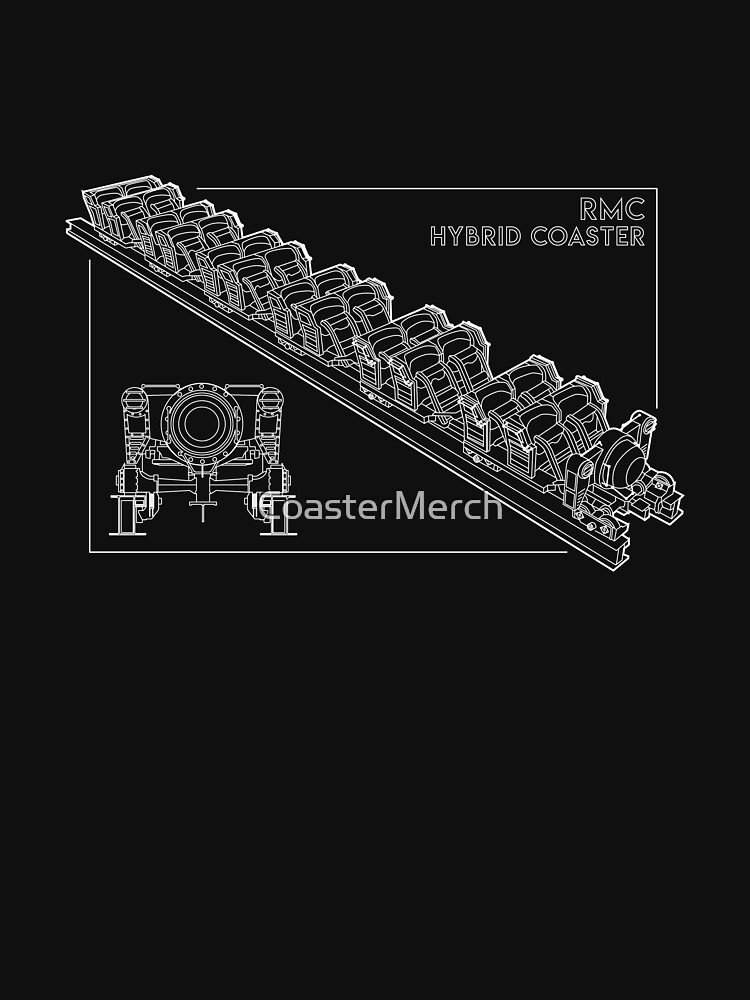 Thumbnail 7 of 7, Essential T-Shirt, RMC Hybrid Coaster Blueprint Design designed and sold by CoasterMerch.