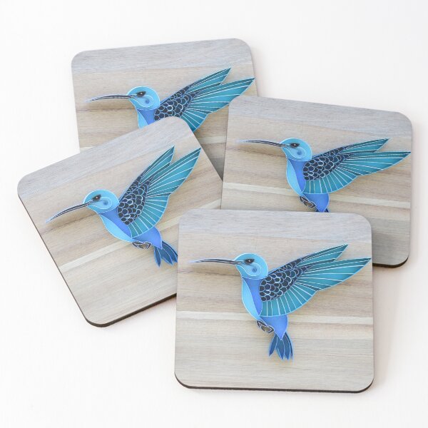 Item preview, Blue Hummingbird on wood background - Eric designed and sold by TambellaArts.