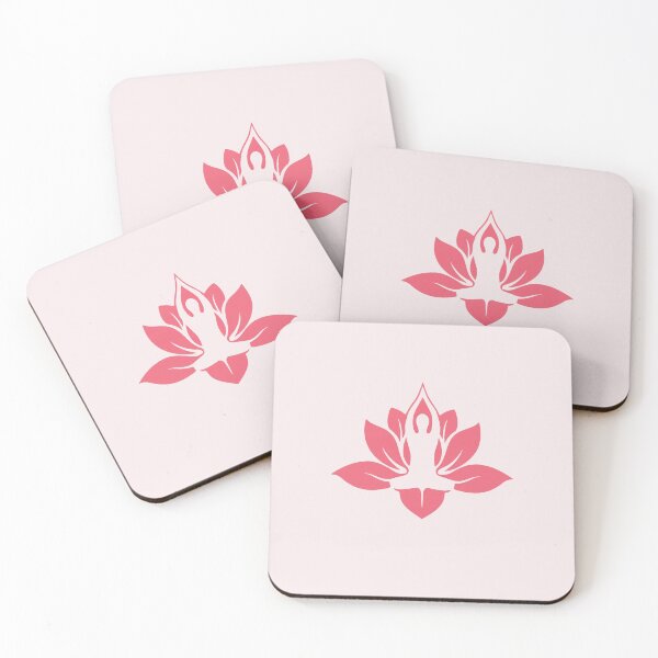 Item preview, Pink Color Yoga pose with lotus flower  designed and sold by della95.