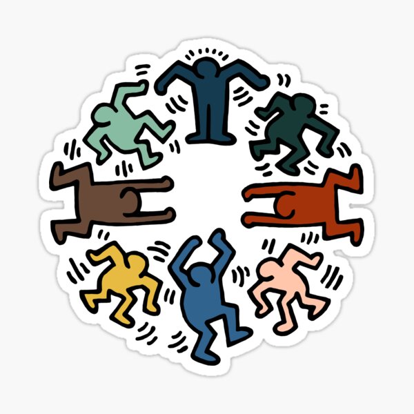 keith haring gente Pegatina