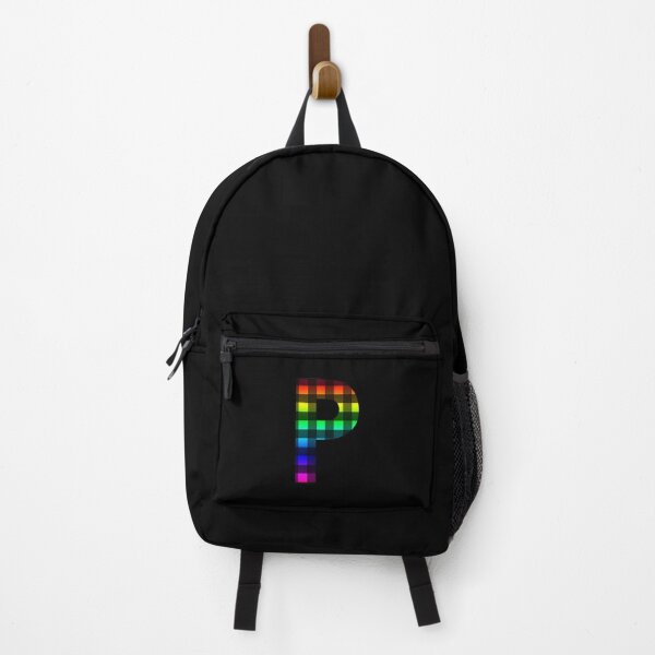 Item preview, The Letter P - Monogram in Rainbow and Black Buffalo Plaid designed and sold by Bumblefuzzies.