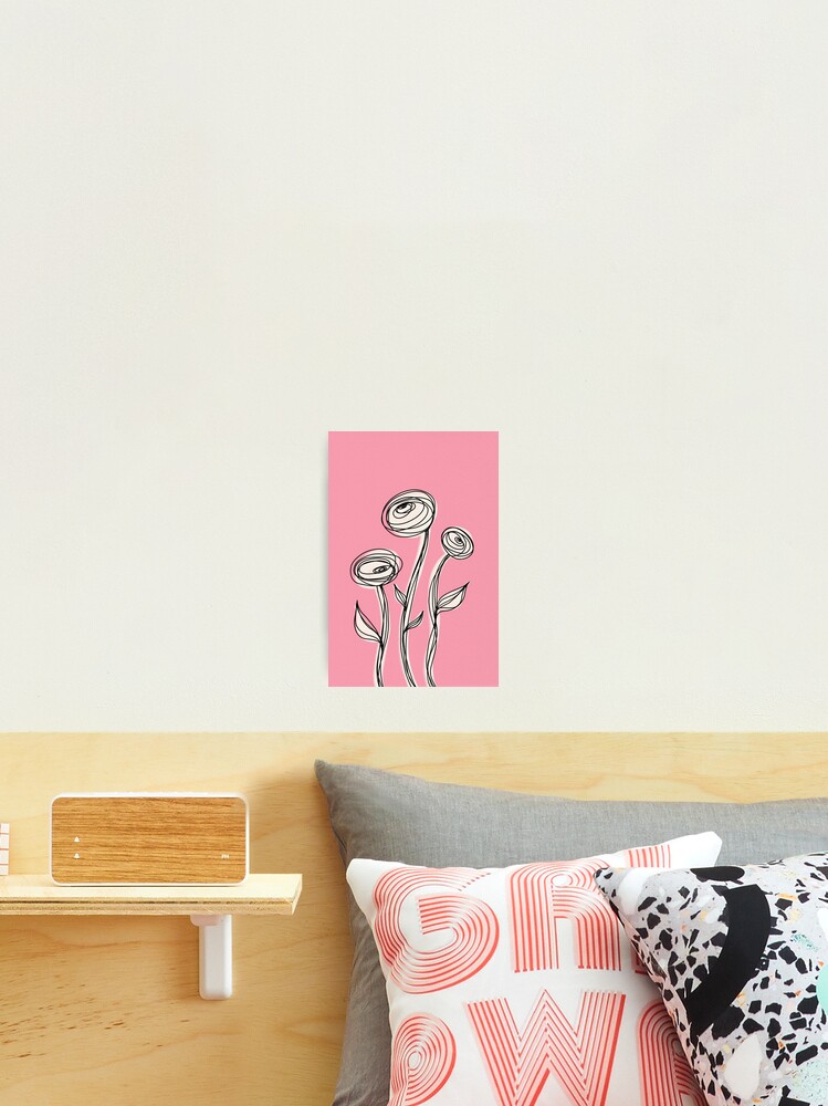 Thumbnail 2 of 3, Photographic Print, Line-Drawn Roses Print designed and sold by RippleandSpark.