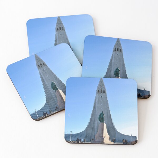 Item preview, Hallgrímskirkja Church in Reykjavik on a sunny day designed and sold by emmarsheehan.