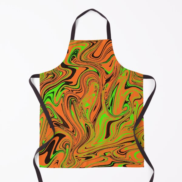 Item preview, Liquid swirl abstract in green orange and black designed and sold by passing-through.