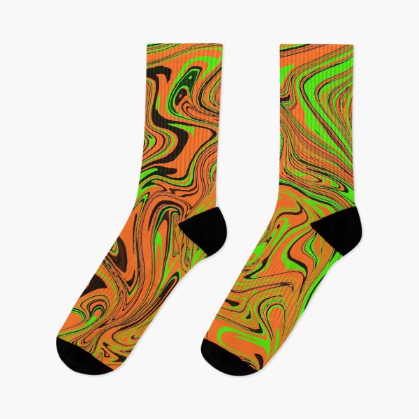 Item preview, Liquid swirl abstract in green orange and black designed and sold by passing-through.