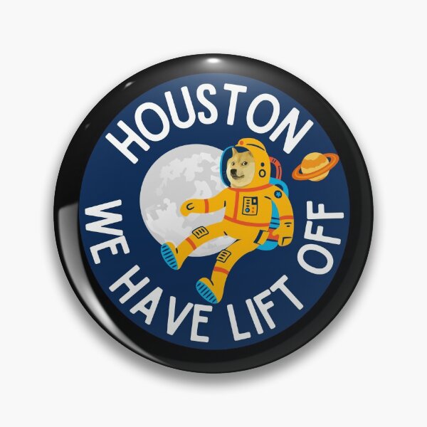 Item preview, Dogecoin- Houston, We have Lift Off (Blue with white text) designed and sold by UnleyDesign.