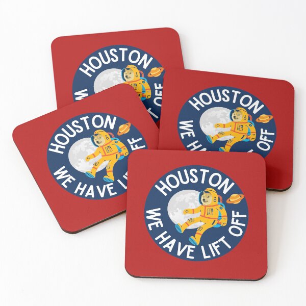Item preview, Dogecoin- Houston, We have Lift Off (Blue with white text) designed and sold by UnleyDesign.