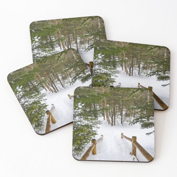 Item preview, Snowy trail in the woods designed and sold by emmarsheehan.