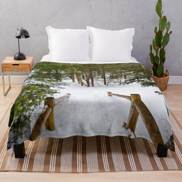 Item preview, Snowy trail in the woods designed and sold by emmarsheehan.