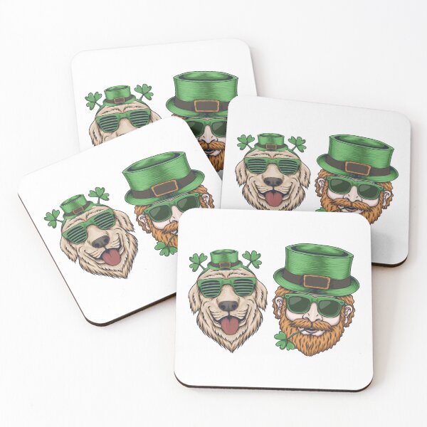Item preview, Saint Patty's Day Cute Party Animals Happy Dog Lucky Leprechaun Party Squad designed and sold by RKA-Products.