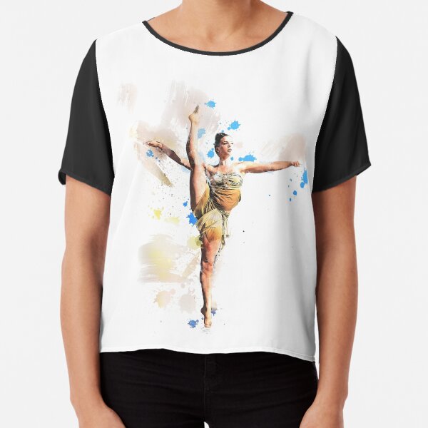 Aerial Dance watercolor ballet girl Chiffon Top