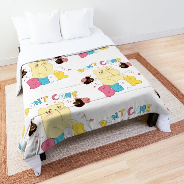 Cute Anime Don't Care Bear Comforter