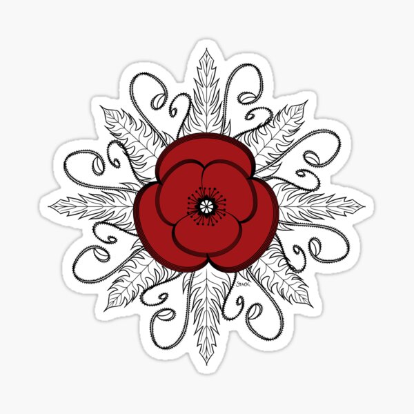 Red ANZAC Poppy Sticker
