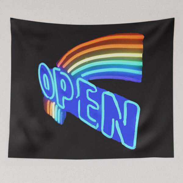 Item preview, Open Neon Rainbow sign, Bright colorful design designed and sold by Nostrathomas66.