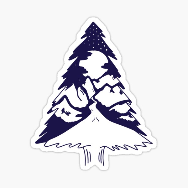 Item preview, Mountainous Blue Tree-scape designed and sold by okay-scribbles.