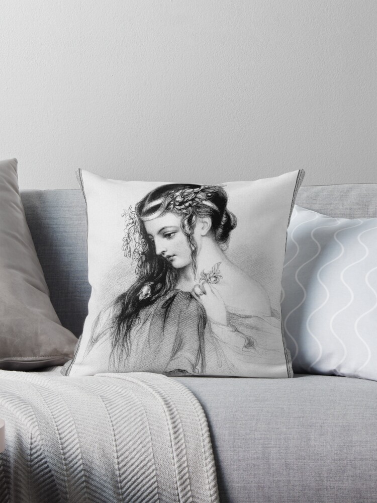 The Flower Girl Old Masters Classical Art Illustration Decorative Art Print Throw Pillow