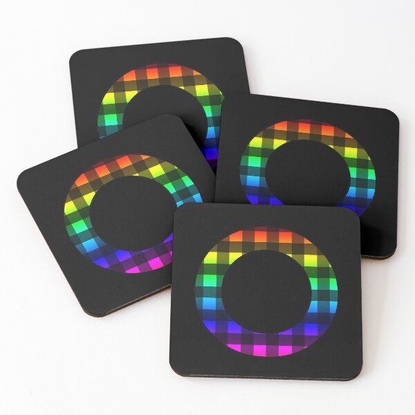 Item preview, The Letter O - Monogram in Rainbow and Black Buffalo Plaid designed and sold by Bumblefuzzies.