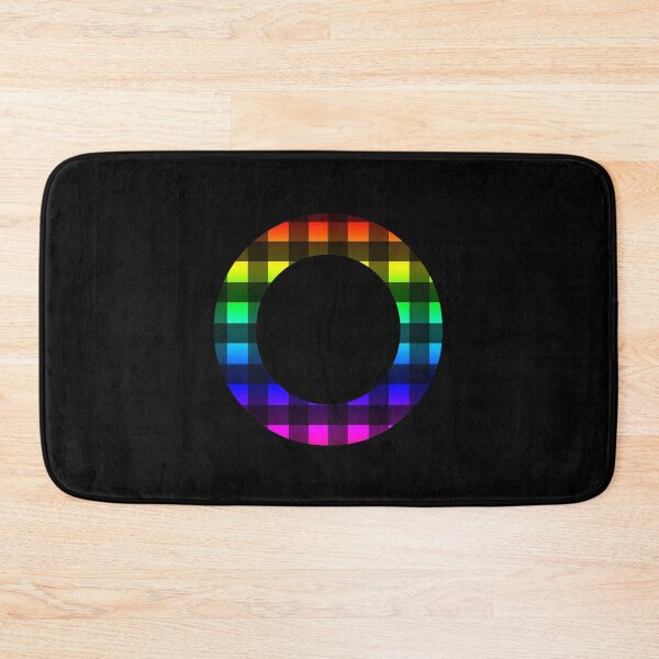 Item preview, The Letter O - Monogram in Rainbow and Black Buffalo Plaid designed and sold by Bumblefuzzies.
