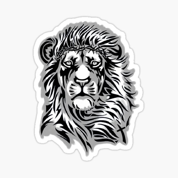 Vista previa del artículo con la obra «León de Judá Lineart», diseñado y vendido por Ginger Wood.