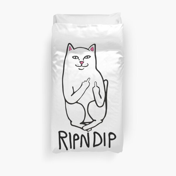 smile cat white Duvet Cover