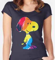Snoopy Colorful Women's Fitted Scoop T-Shirt