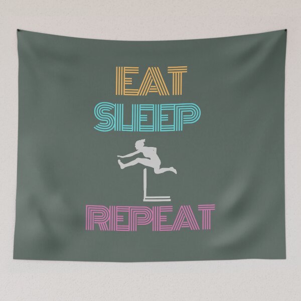 Item preview, eat sleep hurdles repeat	 designed and sold by getyourvibeon.