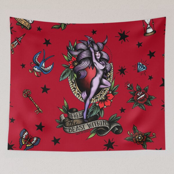 Item preview, Trance Terra from Final Fantasy 6 (FFVI) in American Traditional Tattoo Portrait Style designed and sold by SamInJapan.