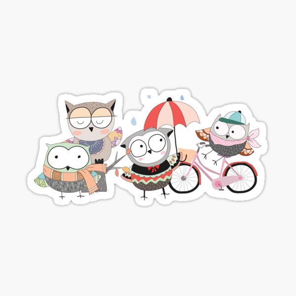 Item preview, Cute Cartoon Animals Whimsical Owls designed and sold by peacockcards.